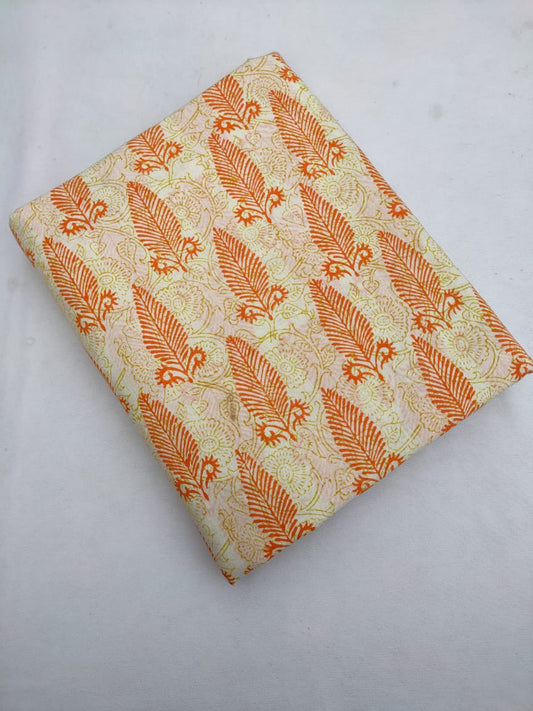 Bagru Pure Cotton Hand Block Fabric - JBRBK696