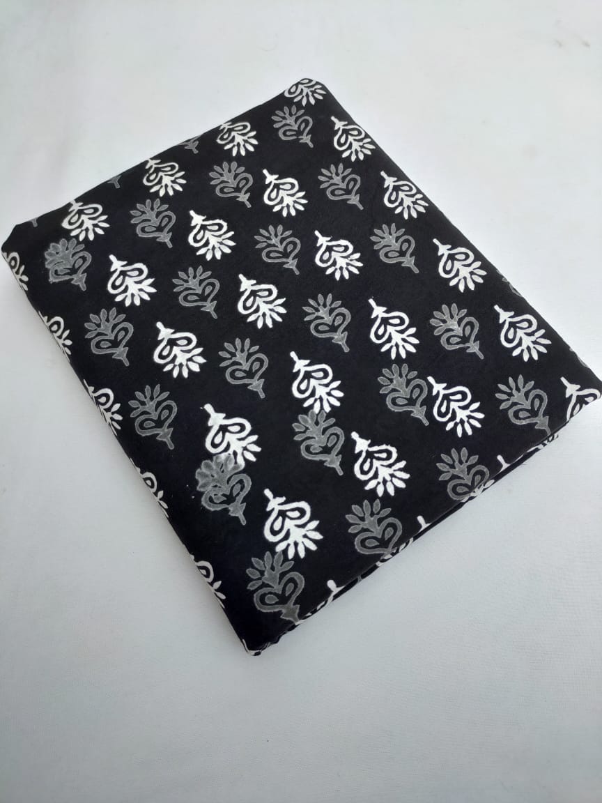 Bagru Pure Cotton Hand Block Fabric - JBRBK706