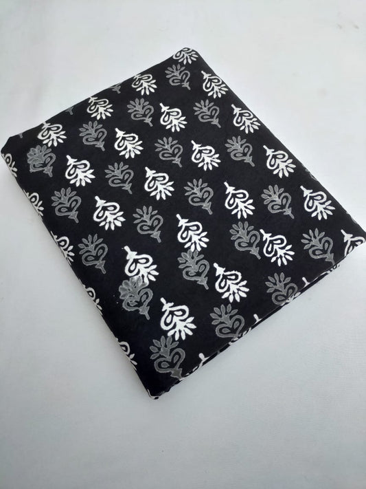 Bagru Pure Cotton Hand Block Fabric - JBRBK706