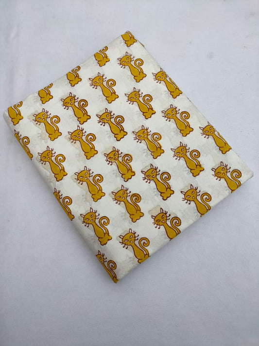 Bagru Pure Cotton Hand Block Fabric - JBRBK718