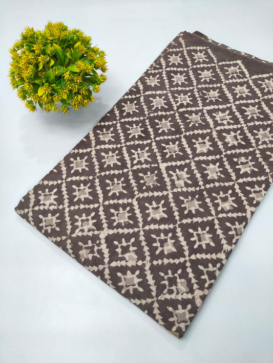 Dabu Bagru Hand Block Pure Cotton Fabric 