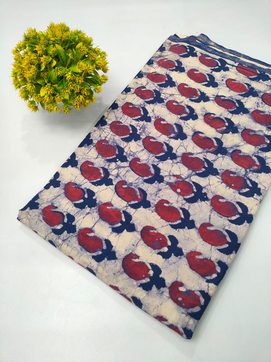 Dabu Bagru Hand Block Pure Cotton Fabric 