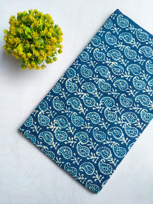 Bagru Dabu Indigo Batik Hand Block Cotton Fabric