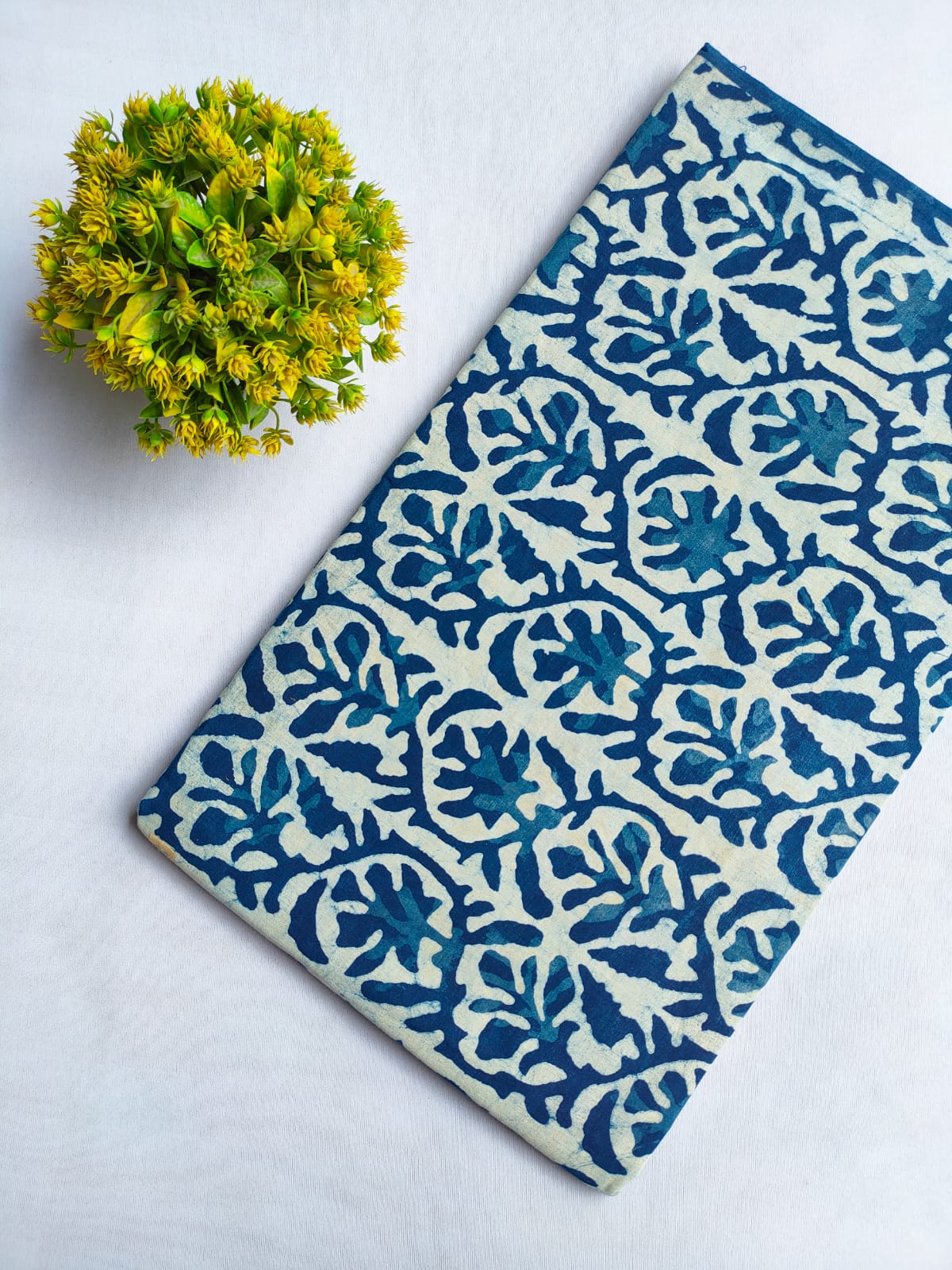 Bagru Dabu Indigo Batik Hand Block Cotton Fabric