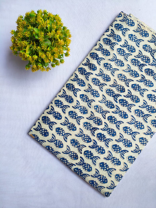 Bagru Dabu Indigo Batik Hand Block Cotton Fabric