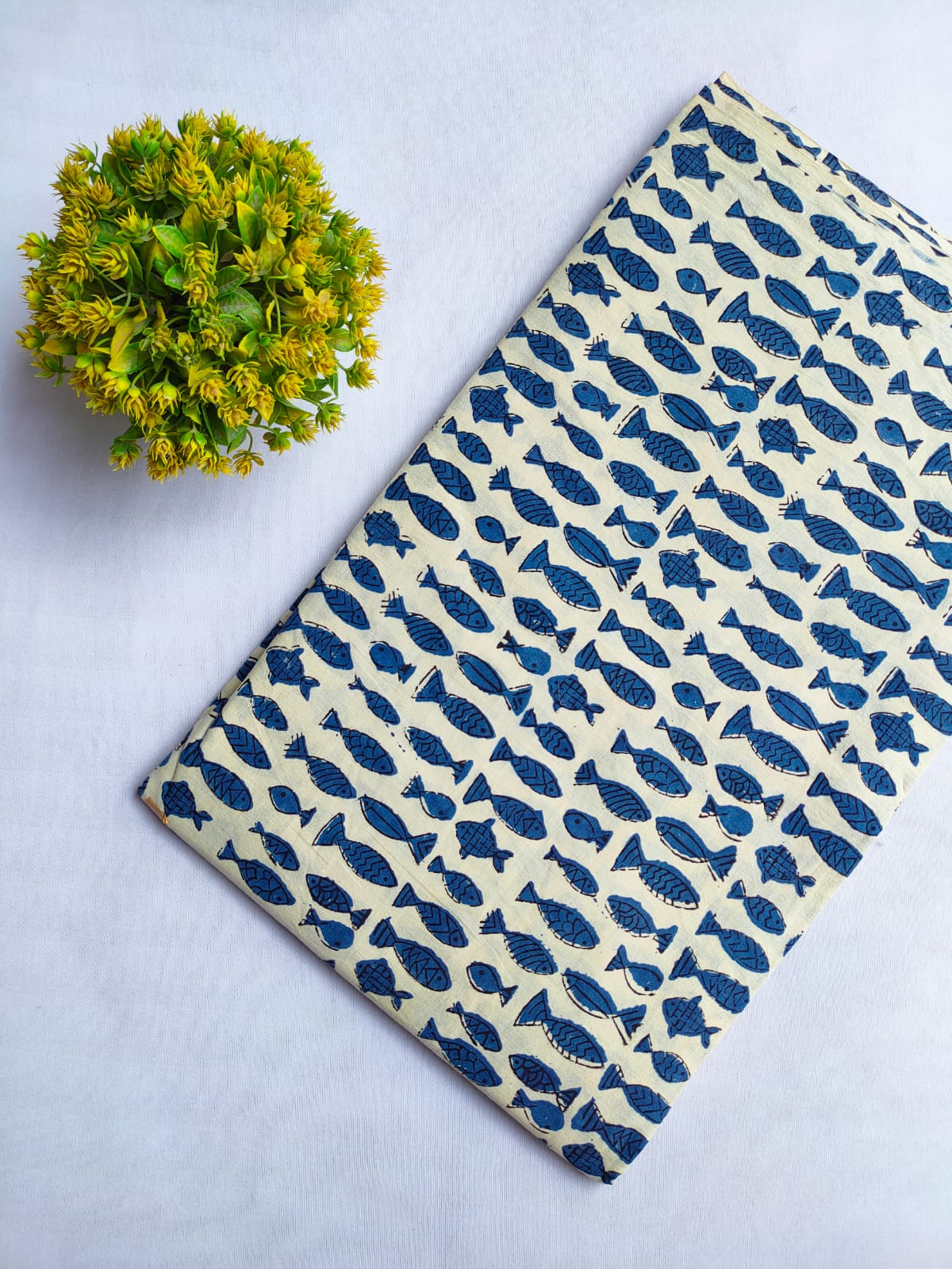 Bagru Dabu Indigo Batik Hand Block Cotton Fabric