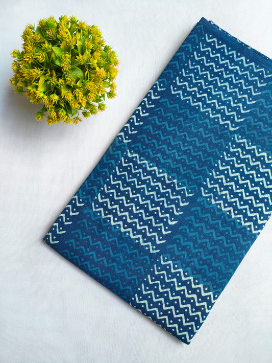 Bagru Dabu Indigo Batik Hand Block Cotton Fabric