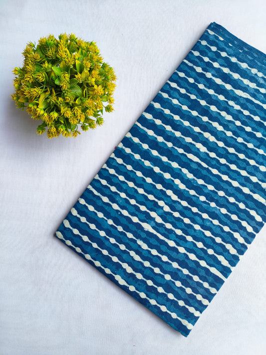 Bagru Dabu Indigo Batik Hand Block Cotton Fabric
