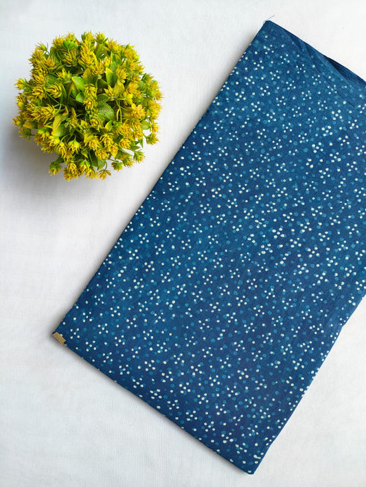 Bagru Dabu Indigo Batik Hand Block Cotton Fabric