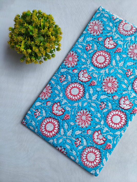 Bagru Dabu Indigo Batik Hand Block Cotton Fabric