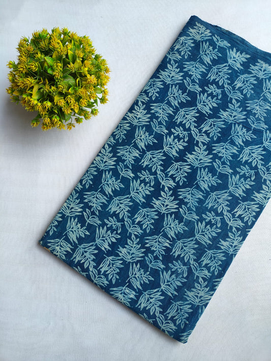 Bagru Dabu Indigo Batik Hand Block Cotton Fabric