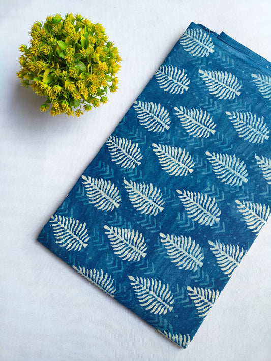 Bagru Dabu Indigo Batik Hand Block Cotton Fabric