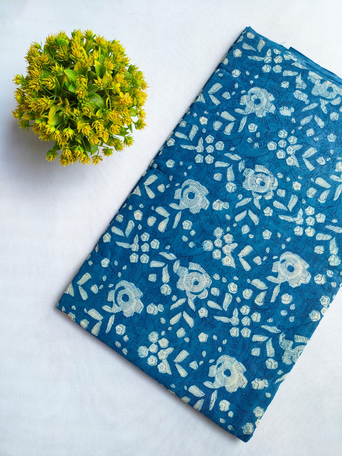 Bagru Dabu Indigo Batik Hand Block Cotton Fabric