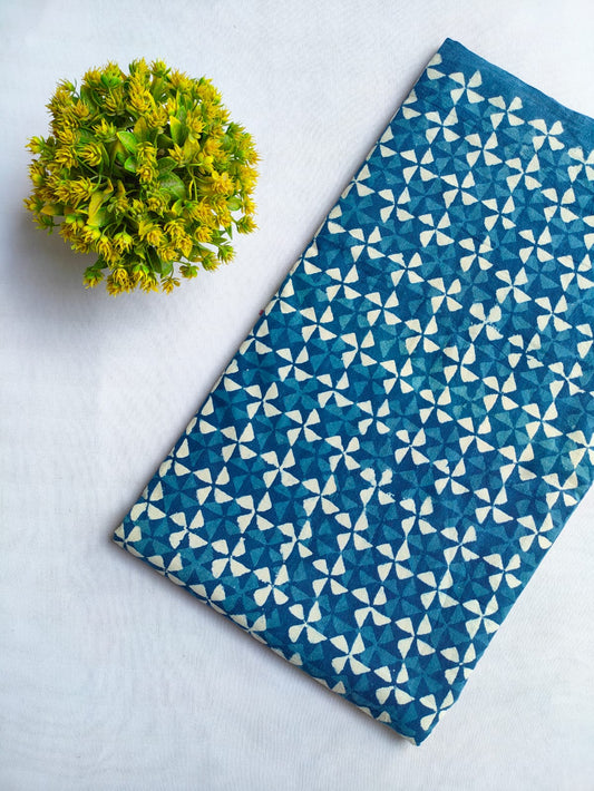 Bagru Dabu Indigo Batik Hand Block Cotton Fabric