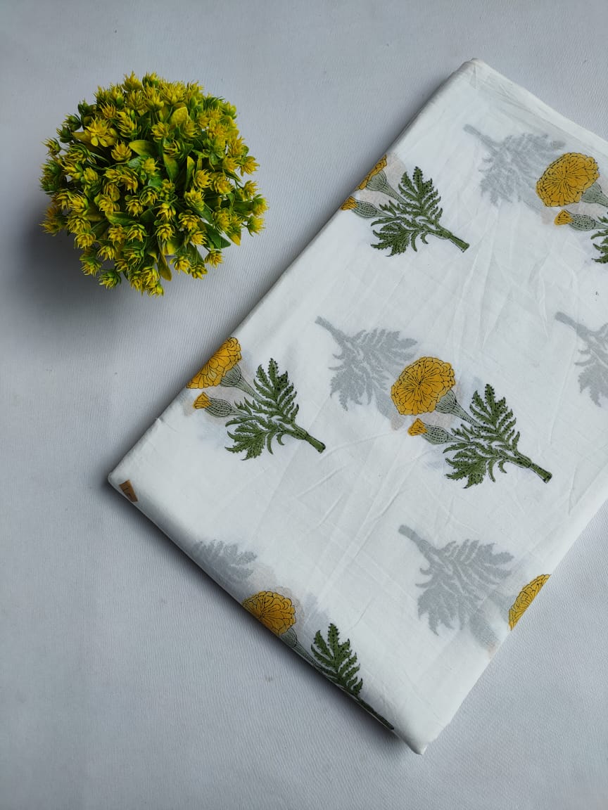 Jaipuri Hand Block Pure Cotton Fabric - JBTMZ50