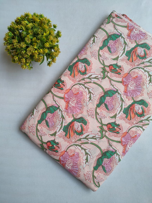 Hand Block printed cotton fabric