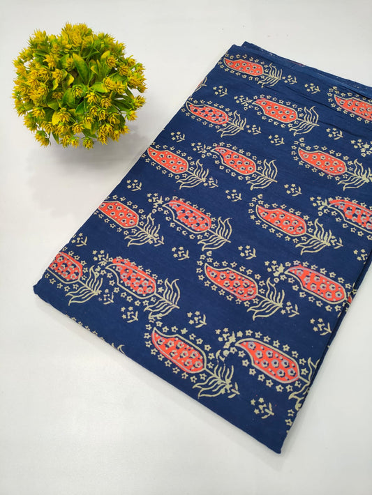 Napthol Bagru Hand Block Pure Cotton Fabric
