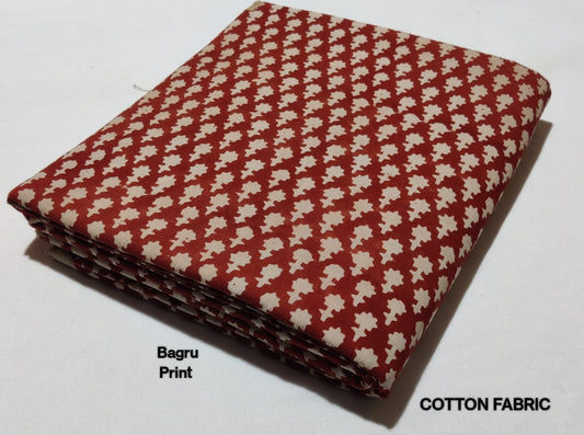 Bagru Pure Cotton Hand Block Printed Fabric - JBRBK23