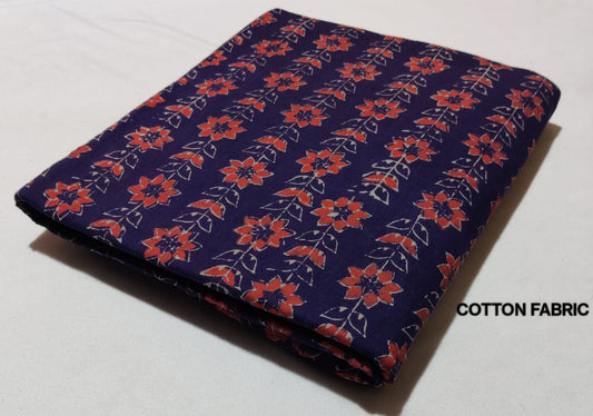 Bagru Pure Cotton Hand Block Printed Fabric - JBRBK7