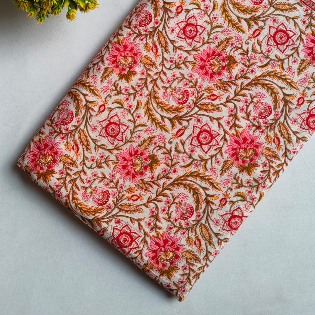 Sanganeri Print Pure Cotton Fabric - JBRFT2-12
