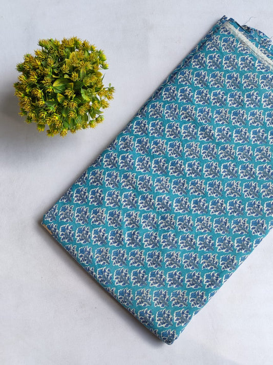 Hand Block Printed Pure Cotton Fabric In Running Length - JBRHS2