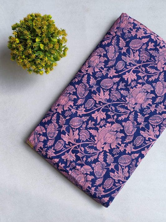 Hand Block Printed Pure Cotton Fabric In Running Length - JBRHS20