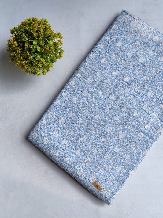 Hand Block Printed Pure Cotton Fabric In Running Length - JBRHS25