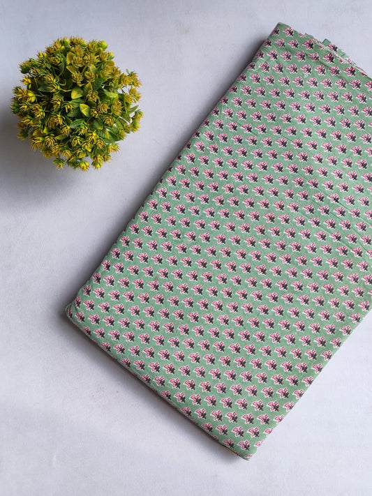 Hand Block Printed Pure Cotton Fabric In Running Length - JBRHS28