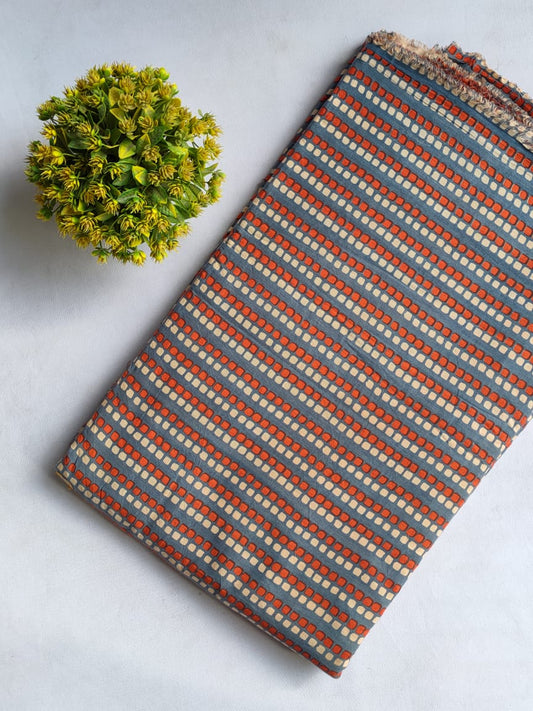 Hand Block Printed Pure Cotton Fabric In Running Length - JBRHS30