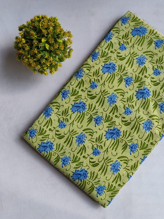 Hand Block Printed Pure Cotton Fabric In Running Length - JBRHS32