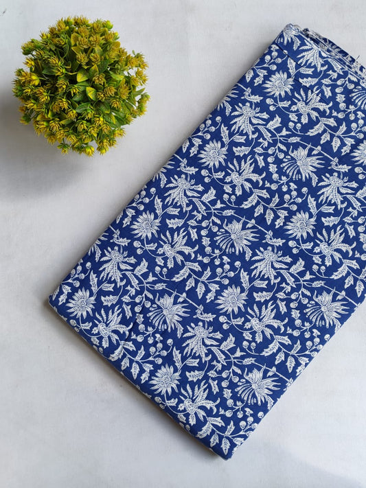 Hand Block Printed Pure Cotton Fabric In Running Length - JBRHS6