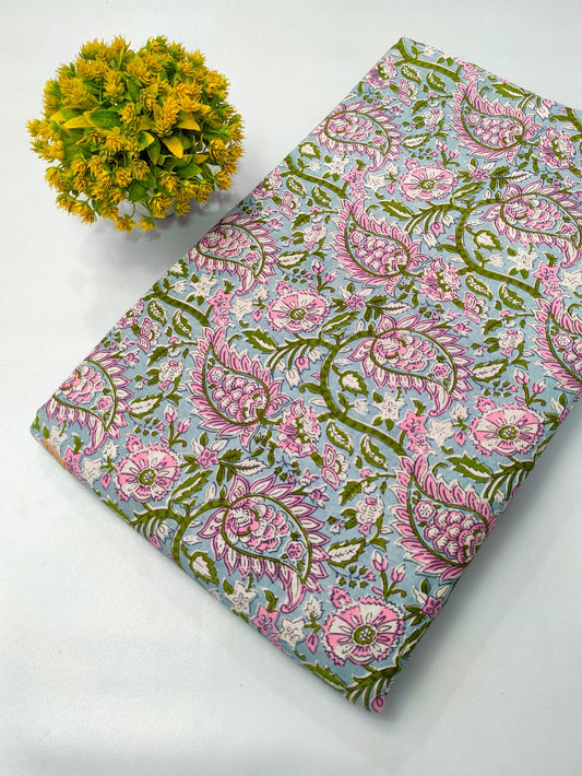Soft Cotton Hand Block Fabric