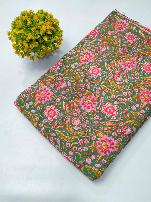 Soft Cotton Hand Block Fabric