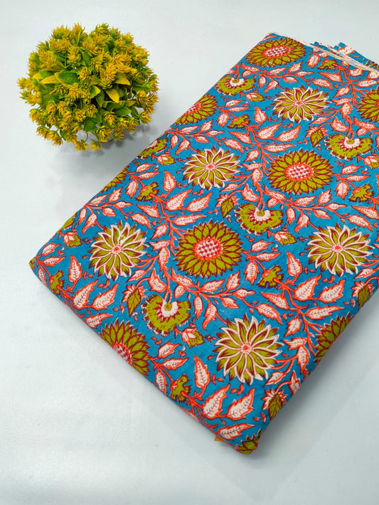 Soft Cotton Hand Block Fabric