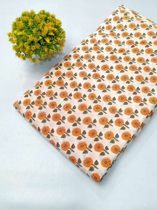 Soft Cotton Hand Block Fabric