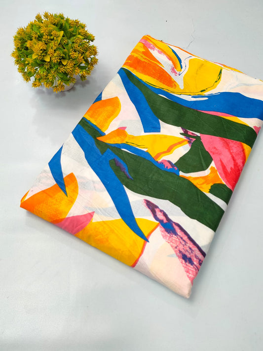 Soft cotton fabric for summer tulsi prints