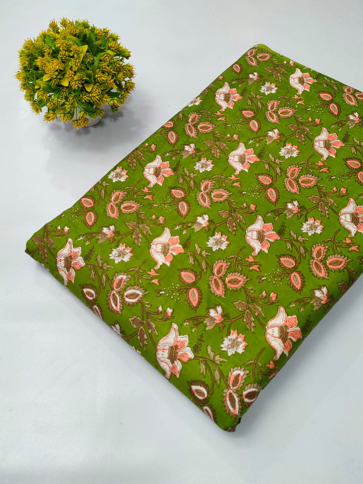 Soft cotton fabric for summer tulsi prints