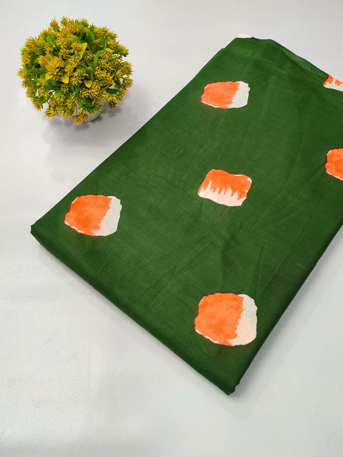 Soft cotton fabric for summer tulsi prints