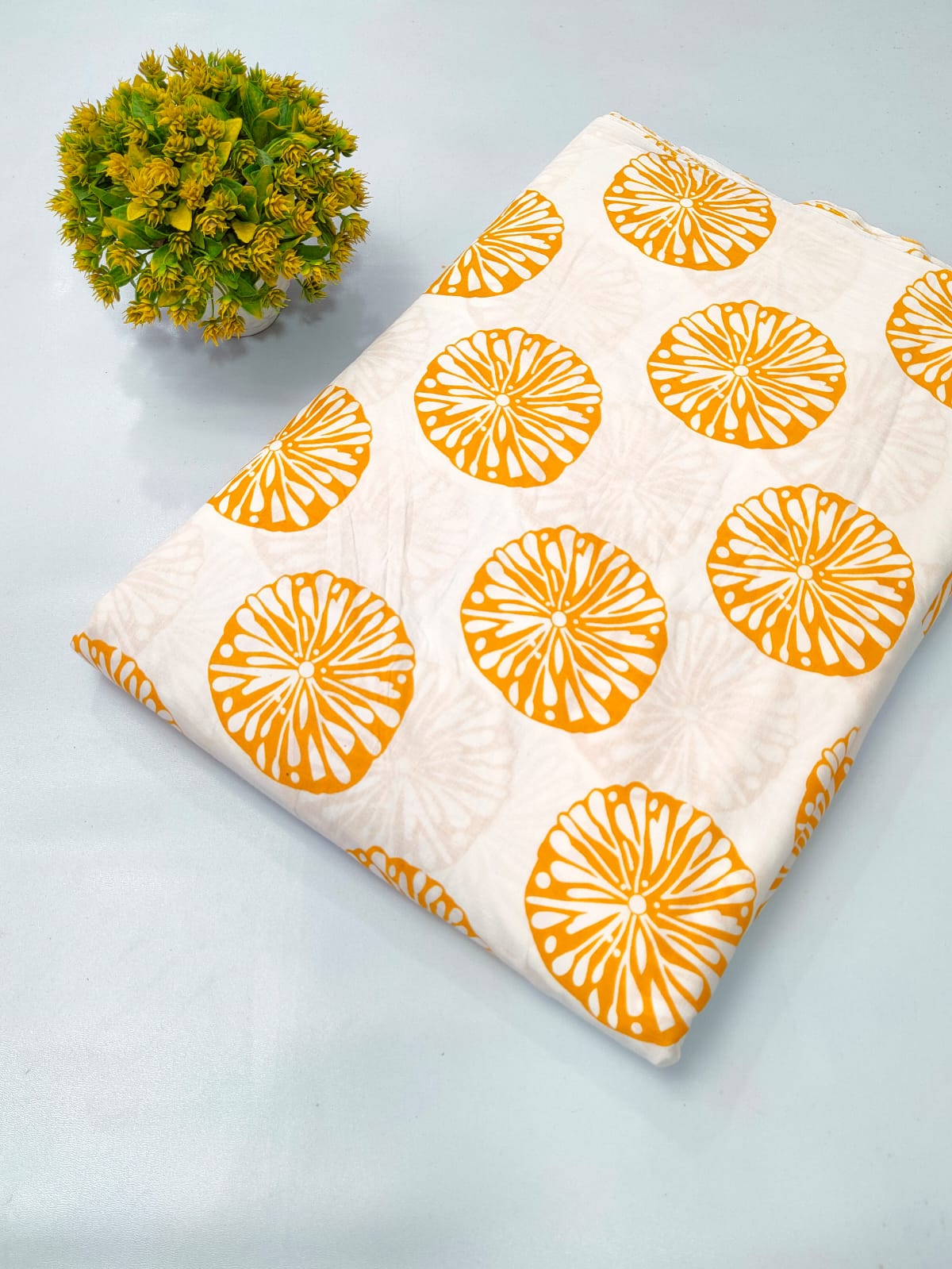 Soft cotton fabric for summer tulsi prints