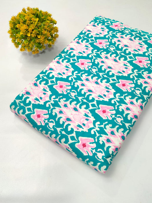 Soft cotton fabric for summer tulsi prints