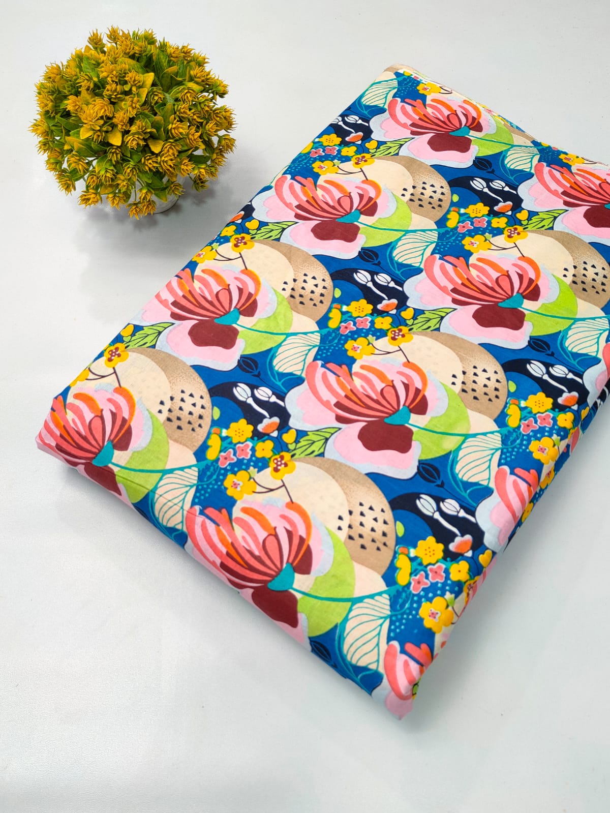 Soft cotton fabric for summer tulsi prints