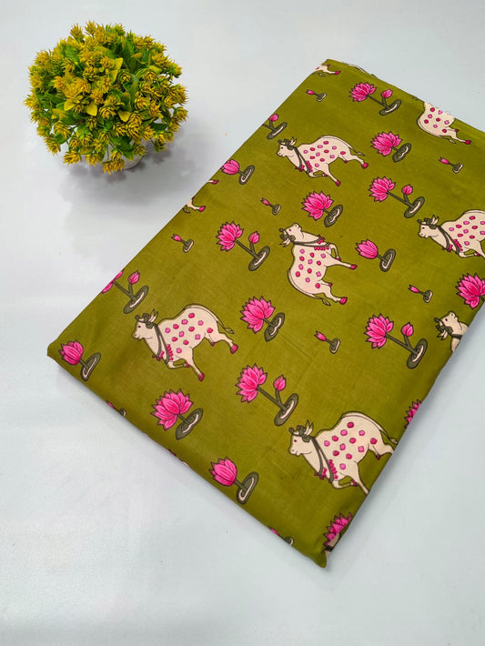 Soft cotton fabric for summer tulsi prints