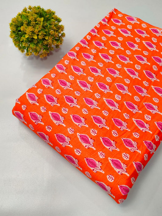 Soft cotton fabric for summer tulsi prints