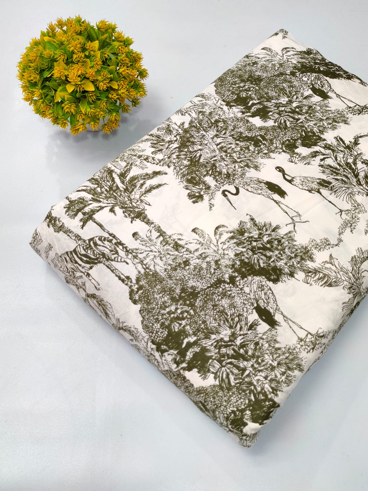 Soft cotton fabric for summer tulsi prints