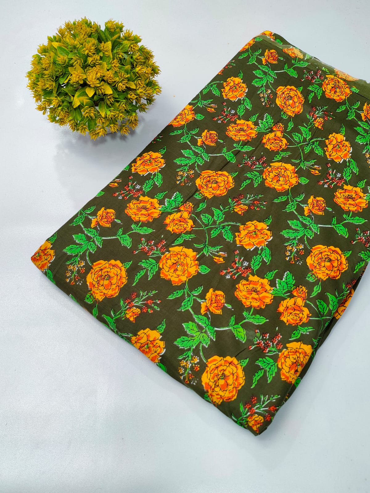 Soft cotton fabric for summer tulsi prints