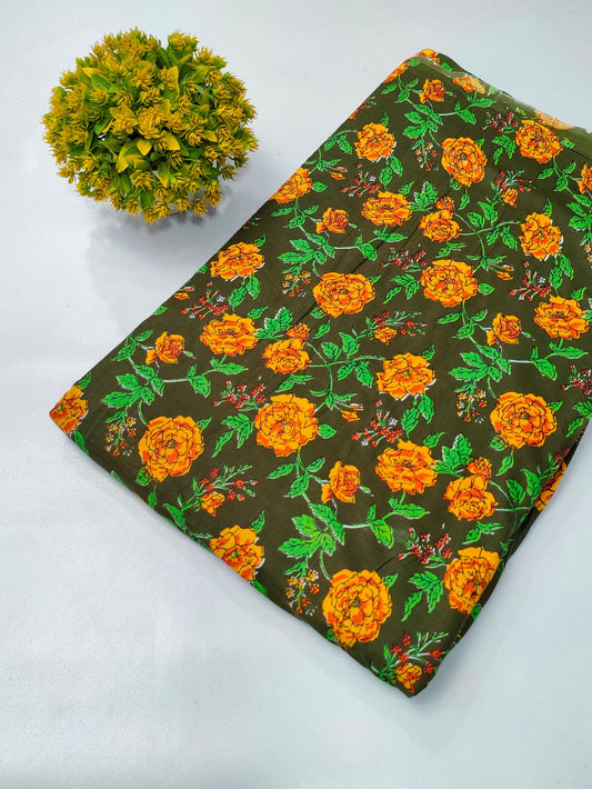 Soft cotton fabric for summer tulsi prints